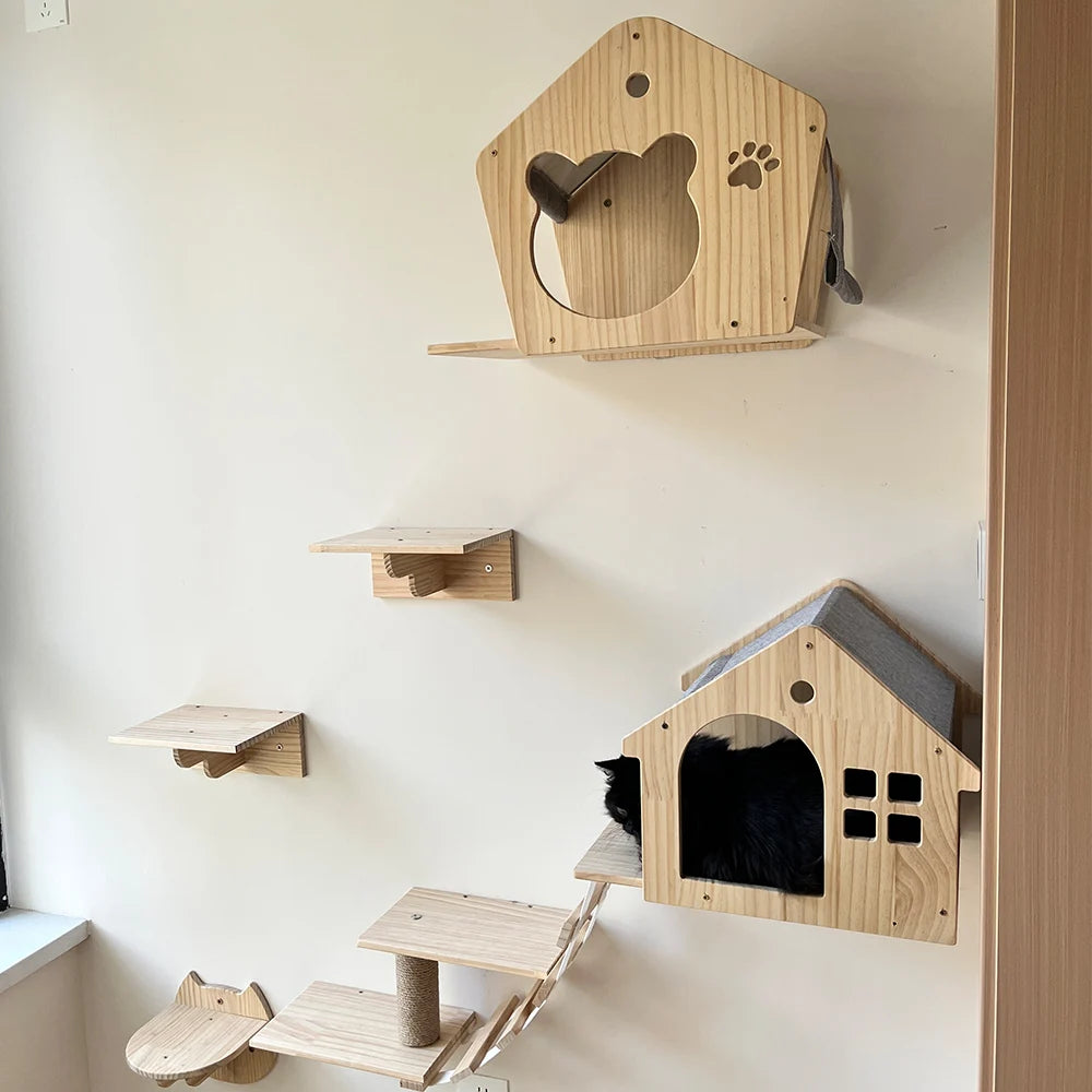 Wall Mounted  Cat Hammock Steps and Ladder