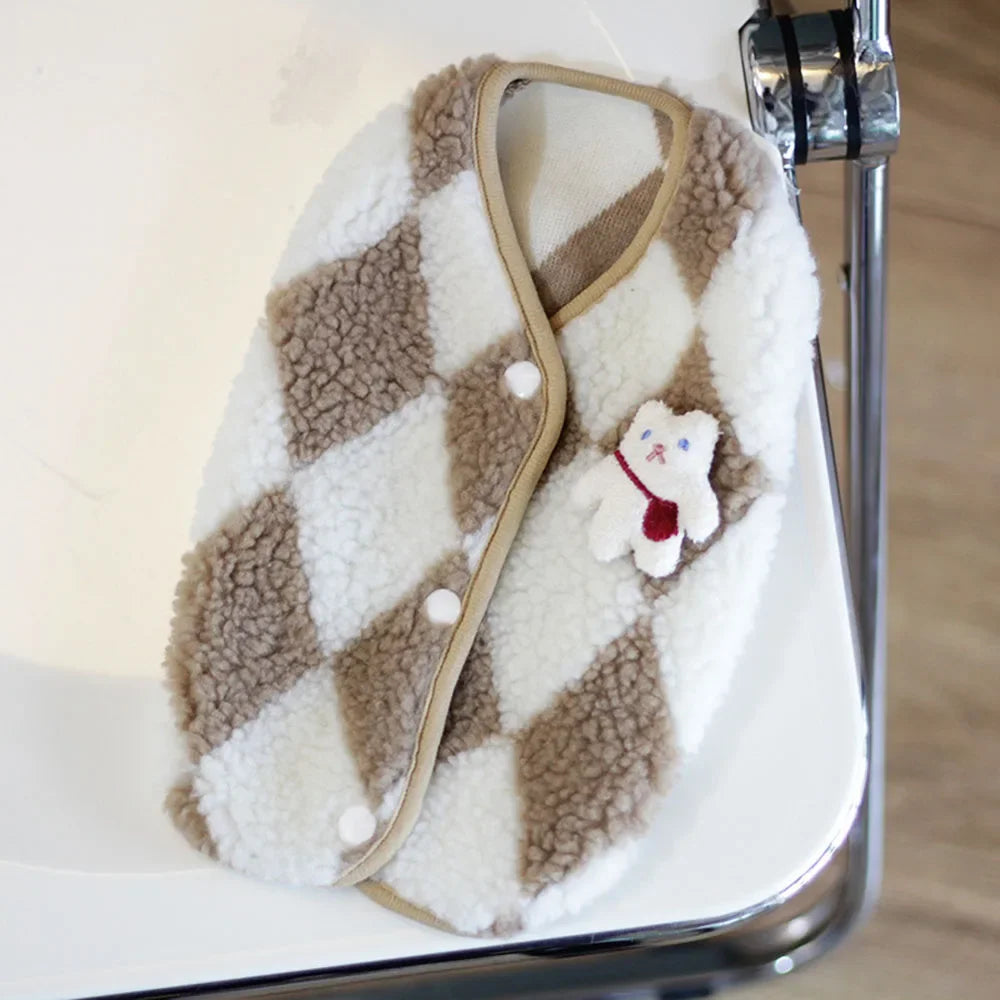 Plaid Fleece Cat Clothes