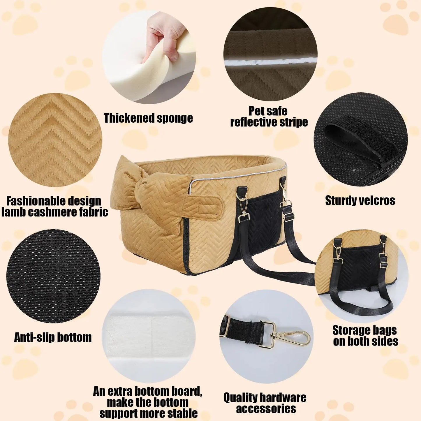 Portable Center Console Pet Car Seat