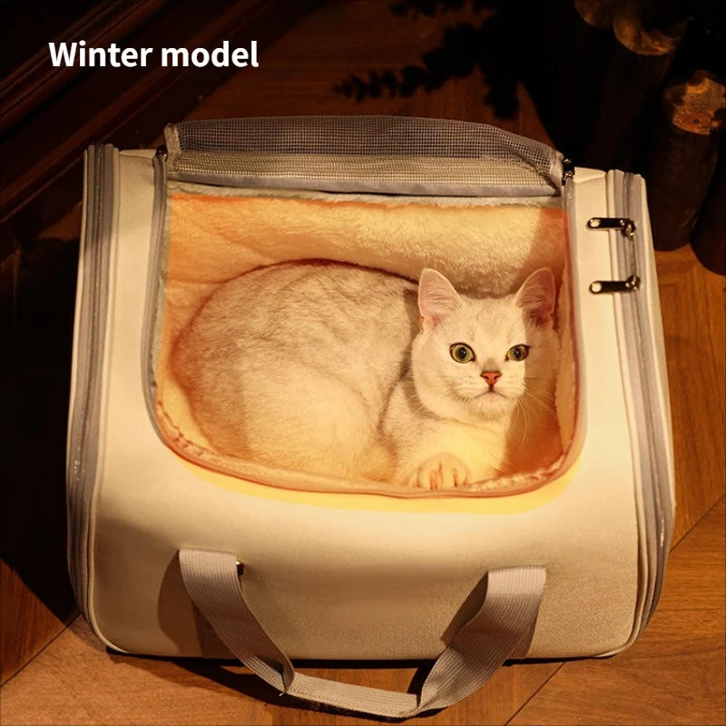 Winter Warm Velvet Cat Backpack