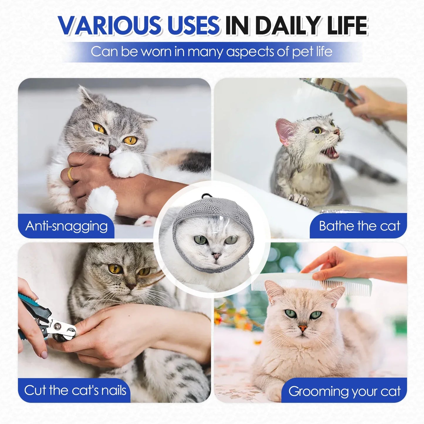 Adjustable Transparent Anti-Bite Cat Mask