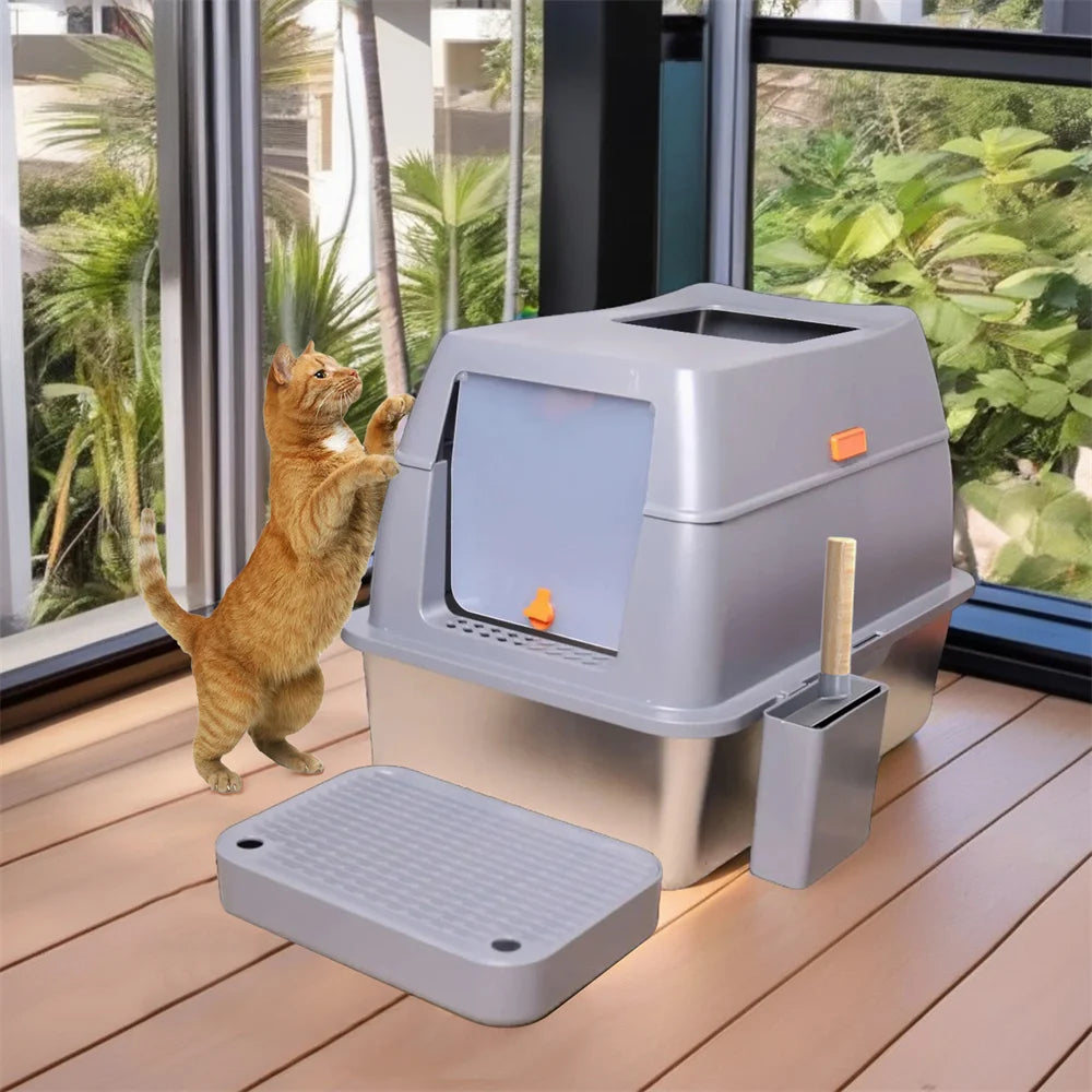 XXL Stainless Steel Cat Litter Box