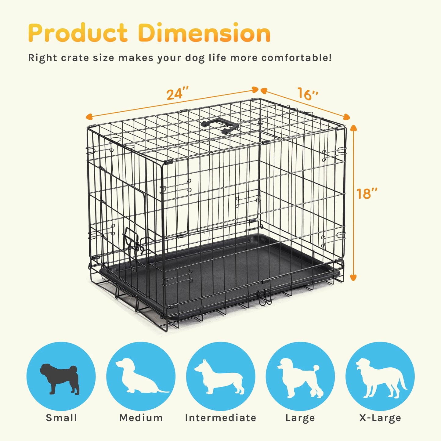 30 Inch Folding Metal Wire Dog Cage