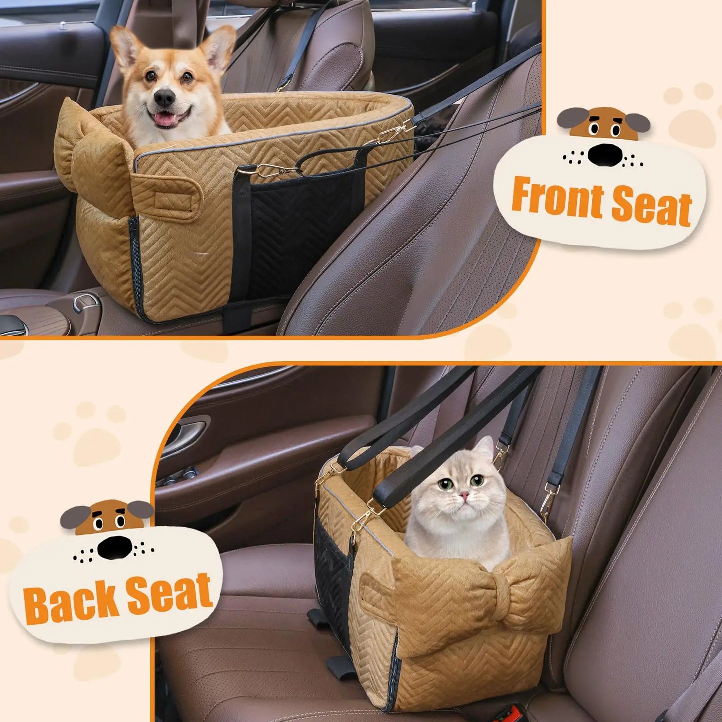 Portable Center Console Pet Car Seat