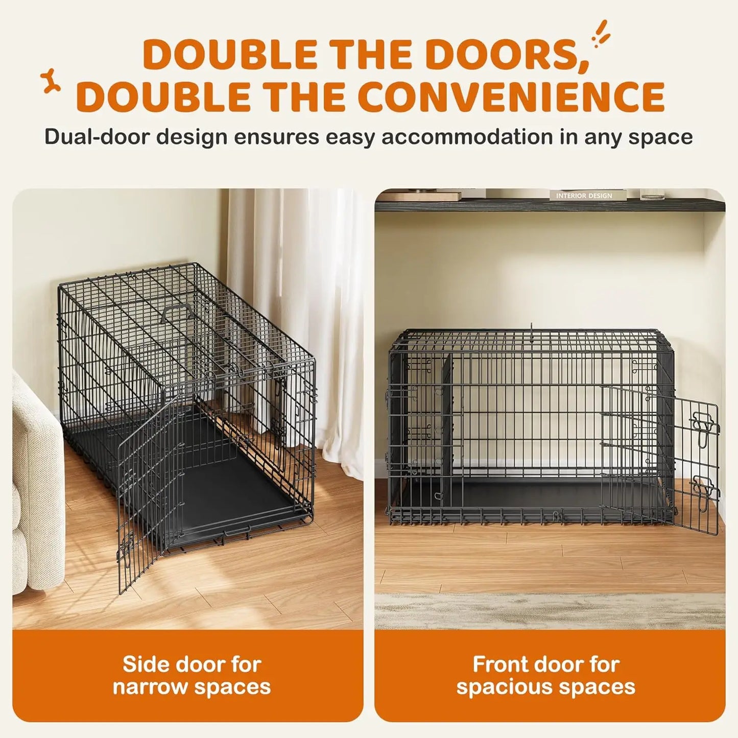 Double Door Dog Crate w/Divider
