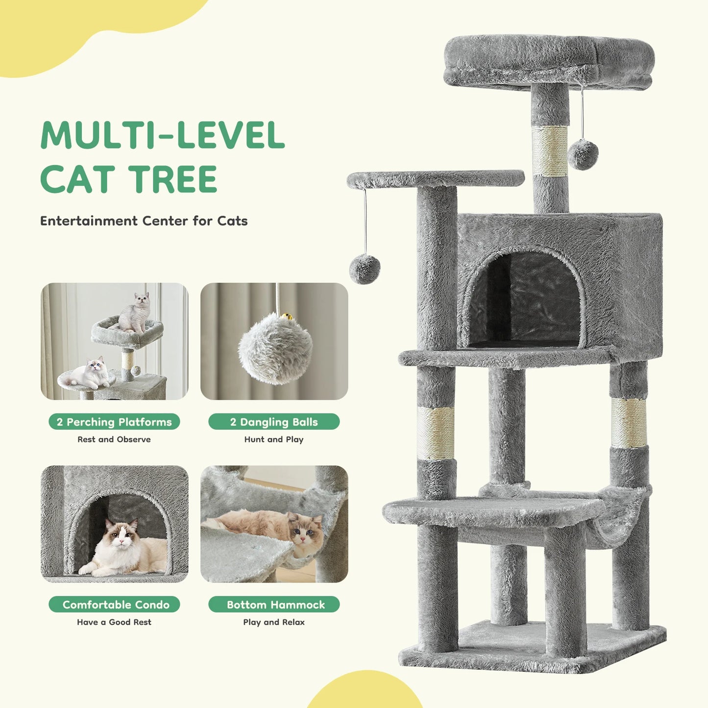 Tall Multi-Cat Climbing Tower