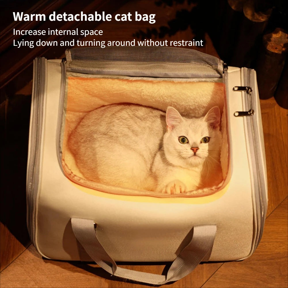 Winter Warm Velvet Cat Backpack
