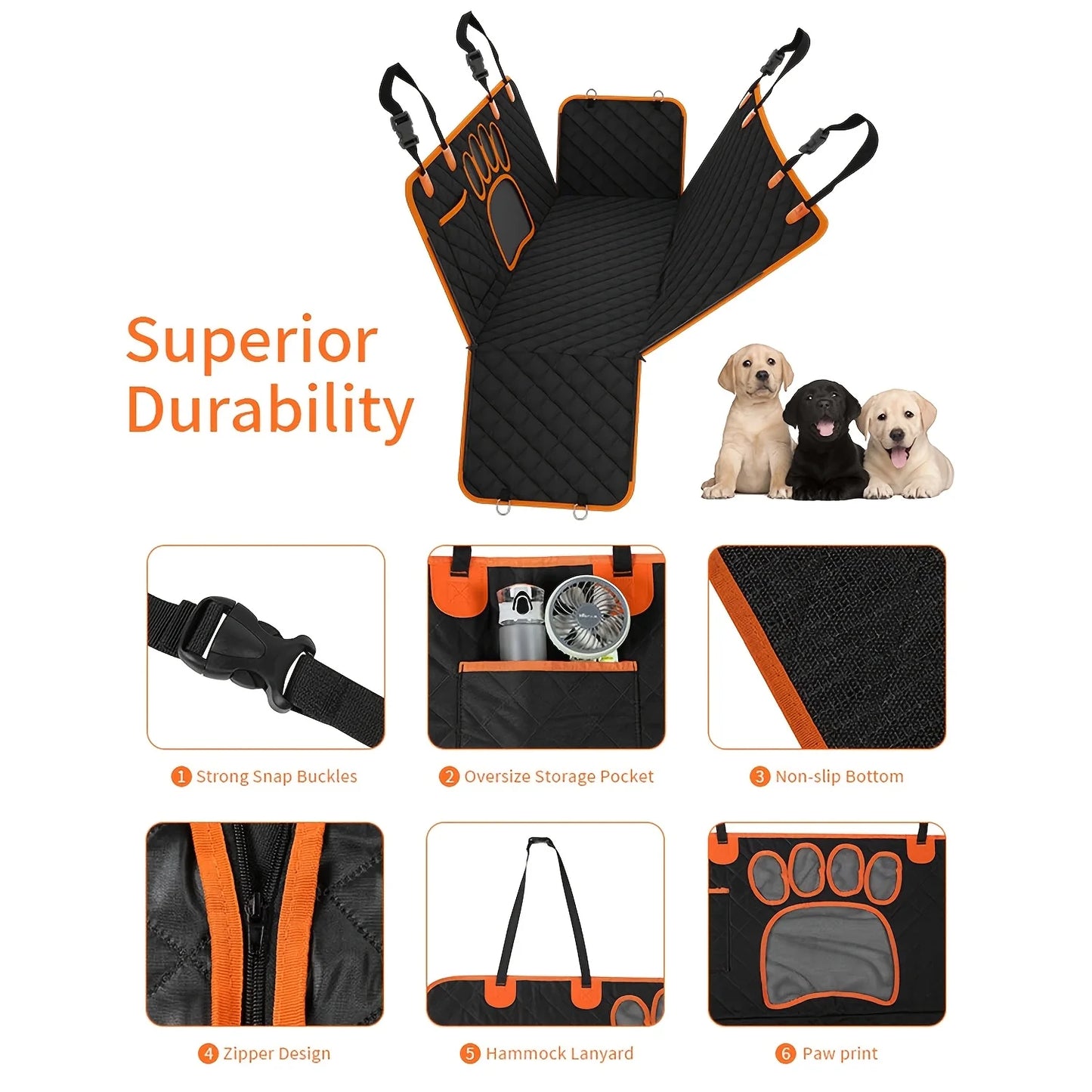 Soft Pet Rear Seat Cover