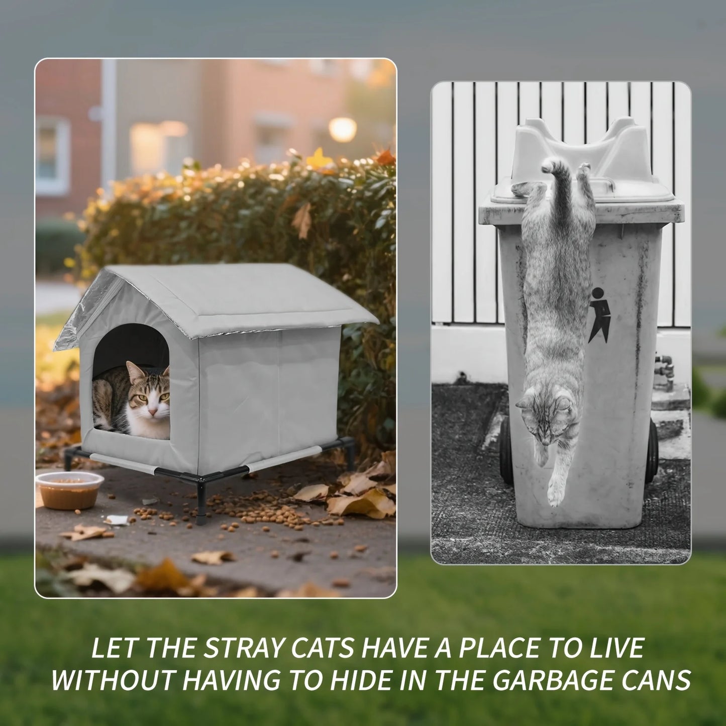 Heated Cat House Waterproof Insulated