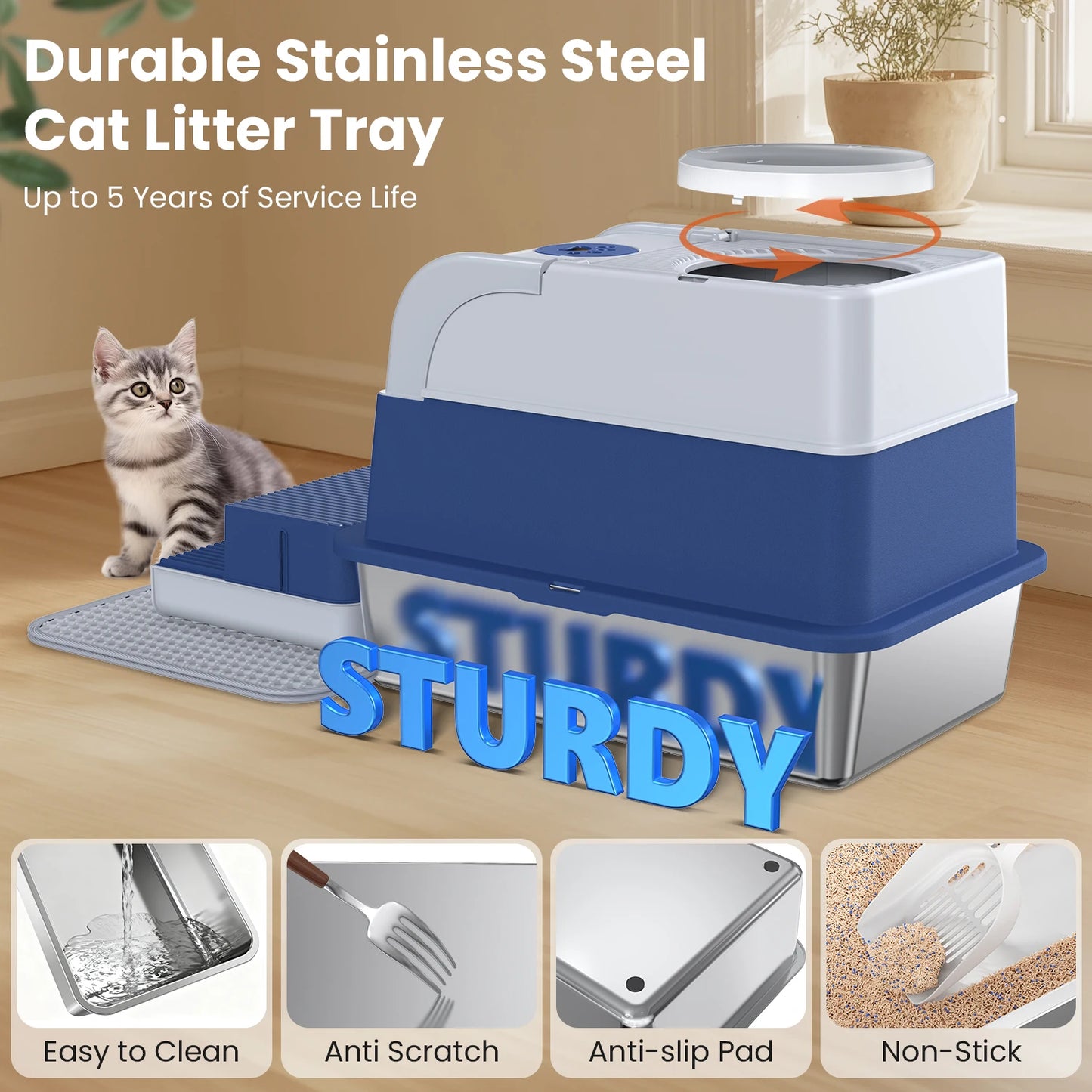 Stainless Steel Cat Litter Box