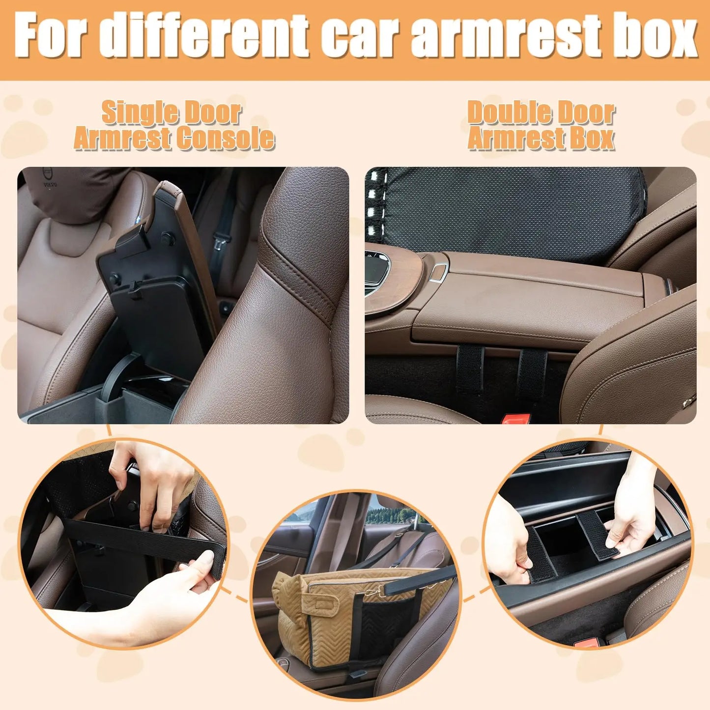 Portable Center Console Pet Car Seat