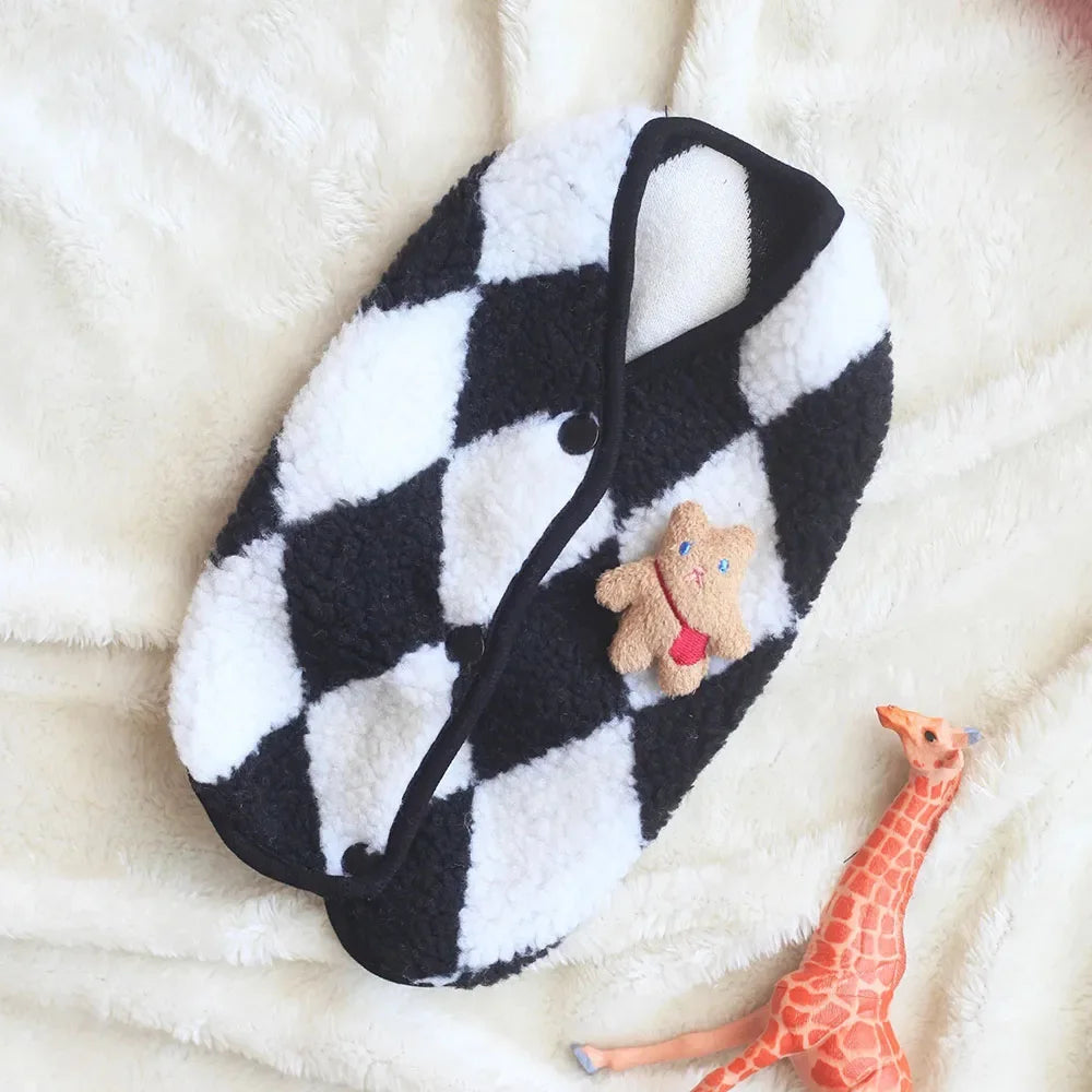 Plaid Fleece Cat Clothes