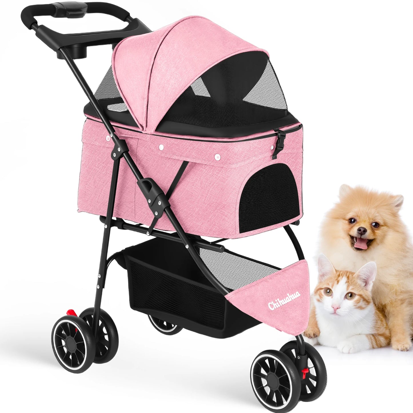 Foldable Dog Cat Carrier Strolling