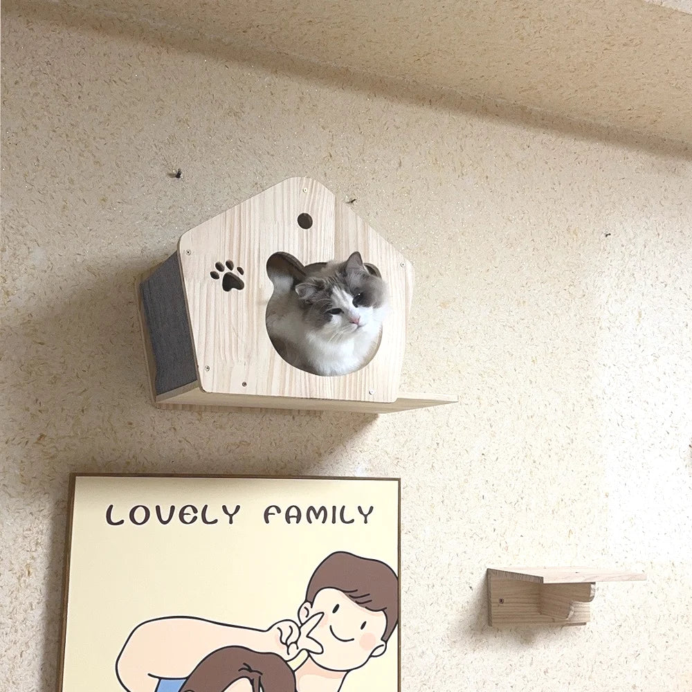 Wall Mounted  Cat Hammock Steps and Ladder