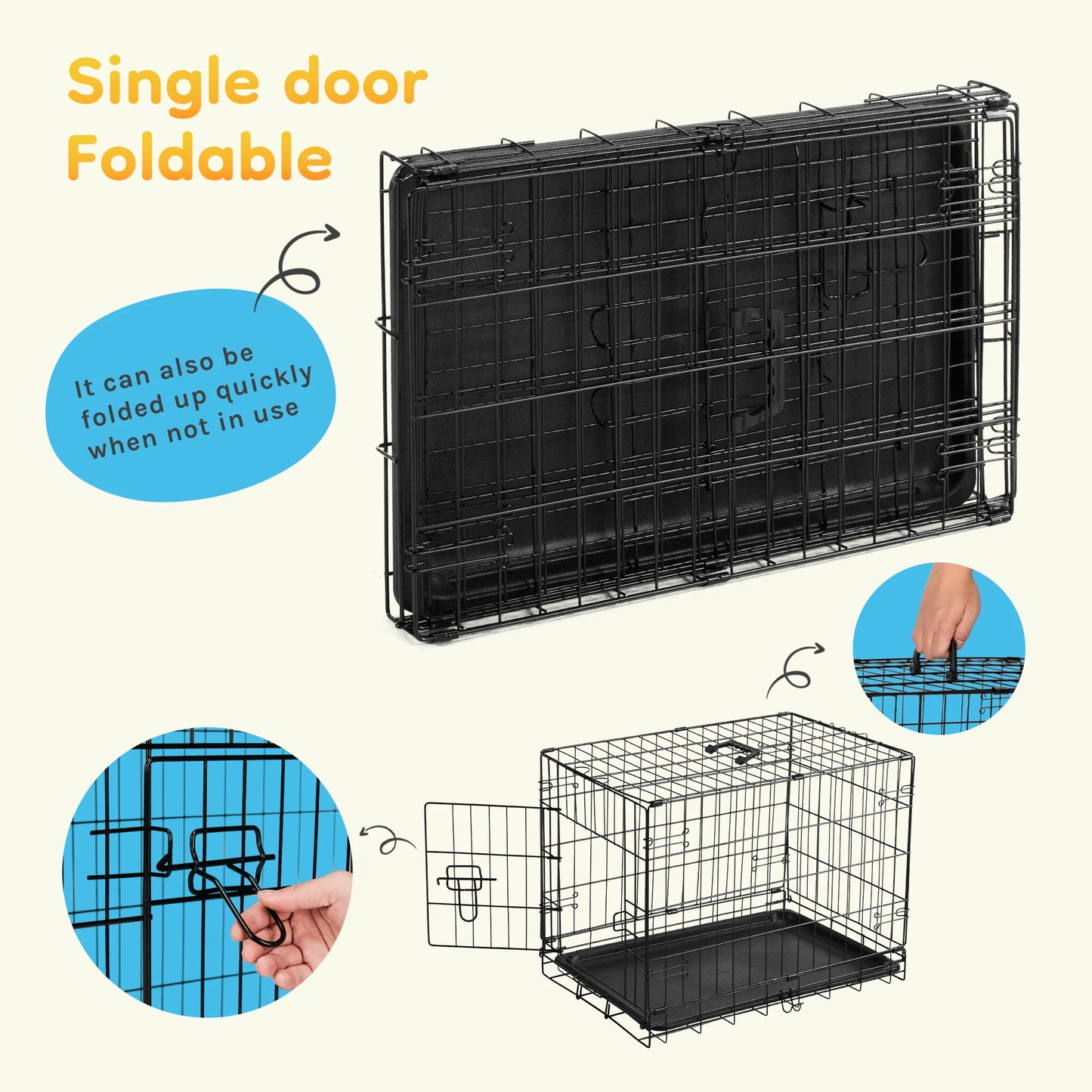 30 Inch Folding Metal Wire Dog Cage