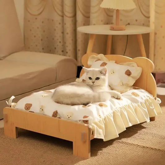 Solid Wood Cat Bed