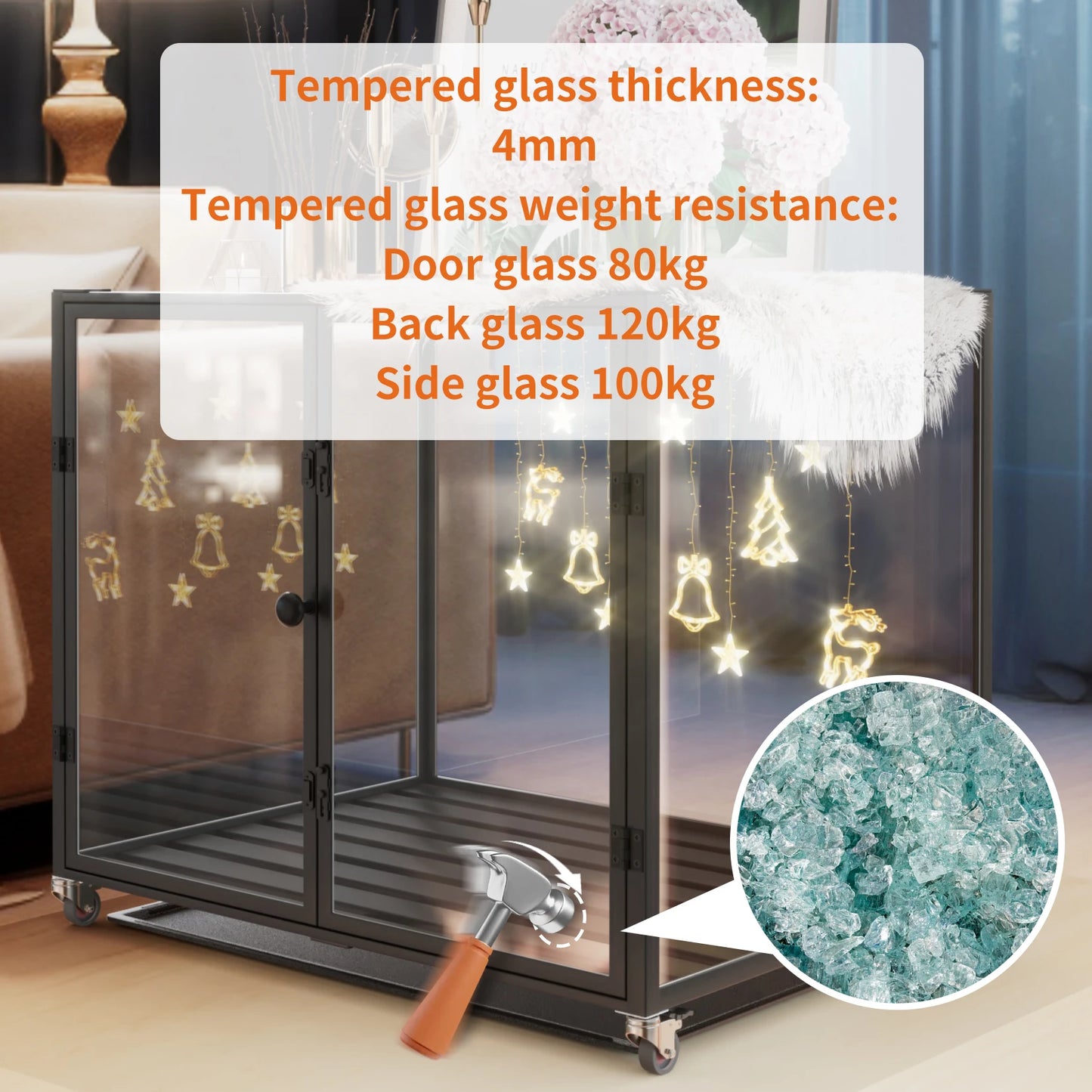 Tempered Glass Dog Crate